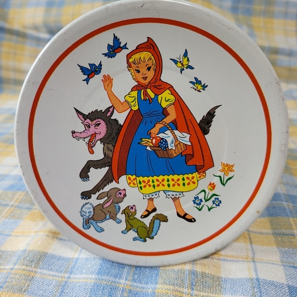 Vtg 70s-80s Red Ridinghood Tea Set Plate Only. Approx 6x6in. - Picture 3 of 6
